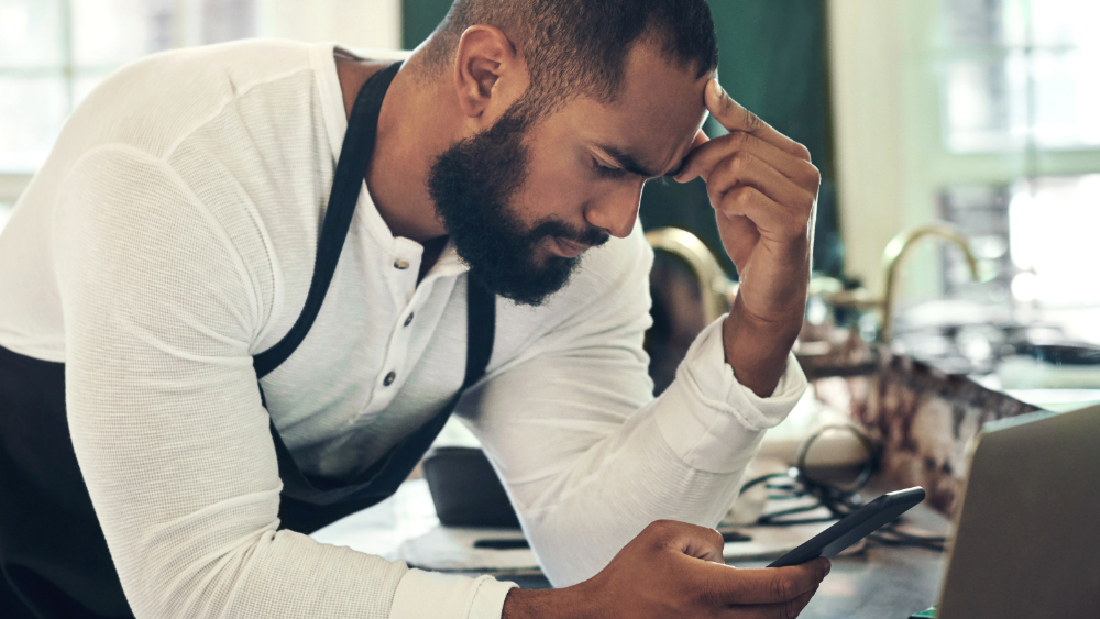 frustrated business owner trying to find time to post on social media